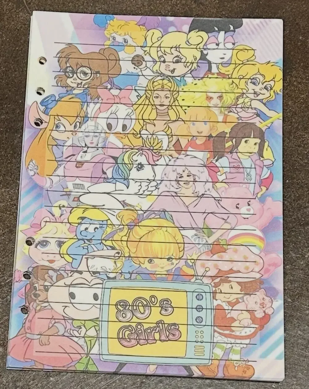 Retro 80’s Girls Size A5 Refill Stationery Paper (50 Sheets)